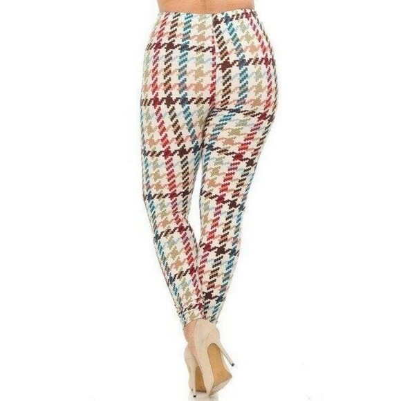 Reg One‎ Size Womens Soft Earth Tone Pixel Zags Leggings - Picture 4 of 9